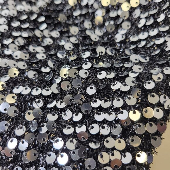 Silver Sequin Clutch Purse Evening Glitter Cocktail Purse Black Crossbody Clutch - Picture 4 of 12